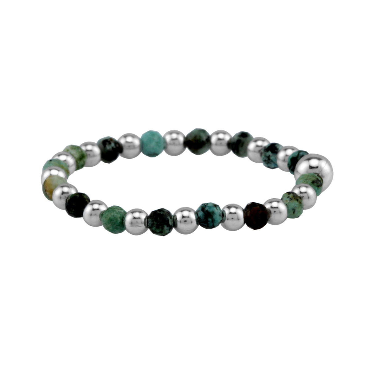 2MM Compressed Turquoise Gemstone Bead 925 Sterling Silver Minimalist Stack/Stackable Adjustable Ring Jewelry for Women - Silvershake-store