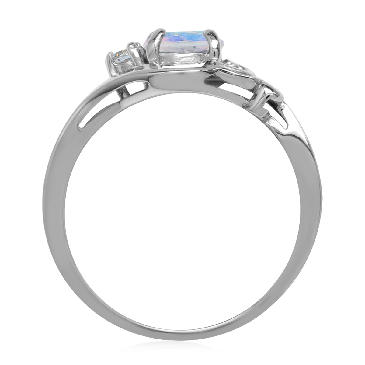 Genuine Mercury Mist Aurora Borealis (AB) Topaz 925 Sterling Silver Engagement Promise Gemstone Ring  for Women - Silvershake-store