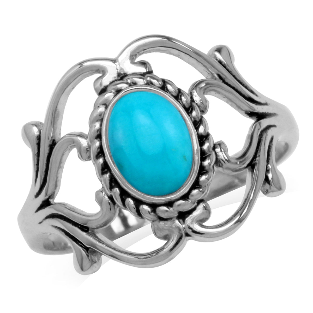 Genuine Black Onyx 925 Sterling Silver Victorian Style Rope Ring - Silvershake-store