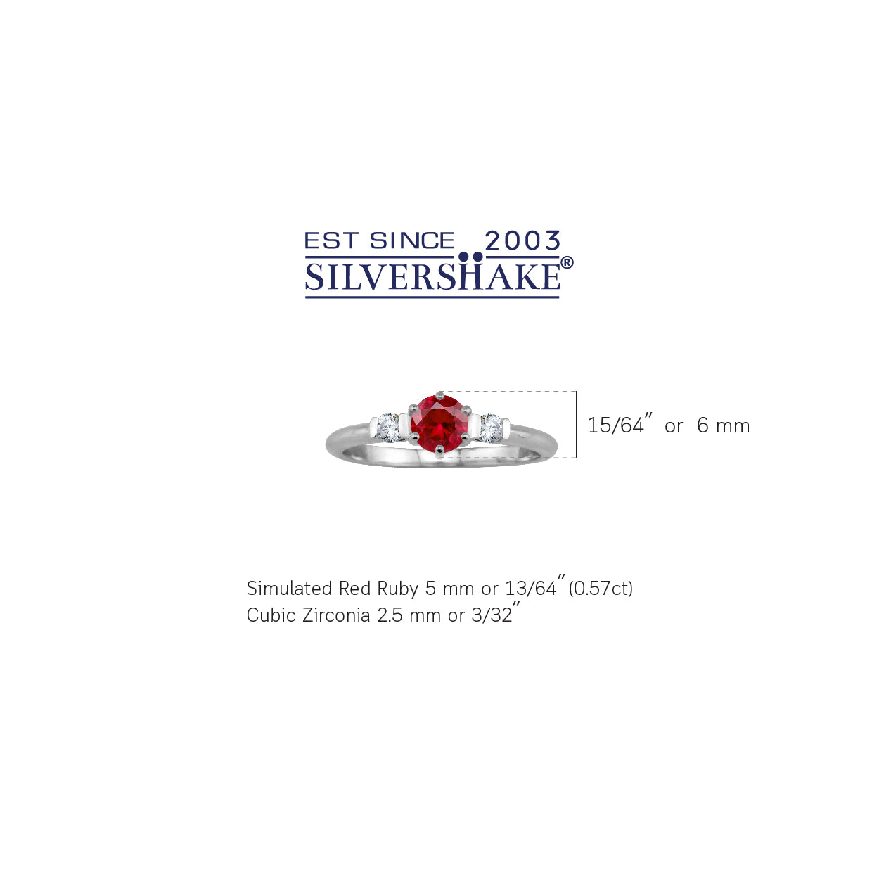 Petite Simulated Round Shape Red Ruby White Gold Plated 925 Sterling Silver Promise Ring July Gemstone Birthstone - Silvershake-store