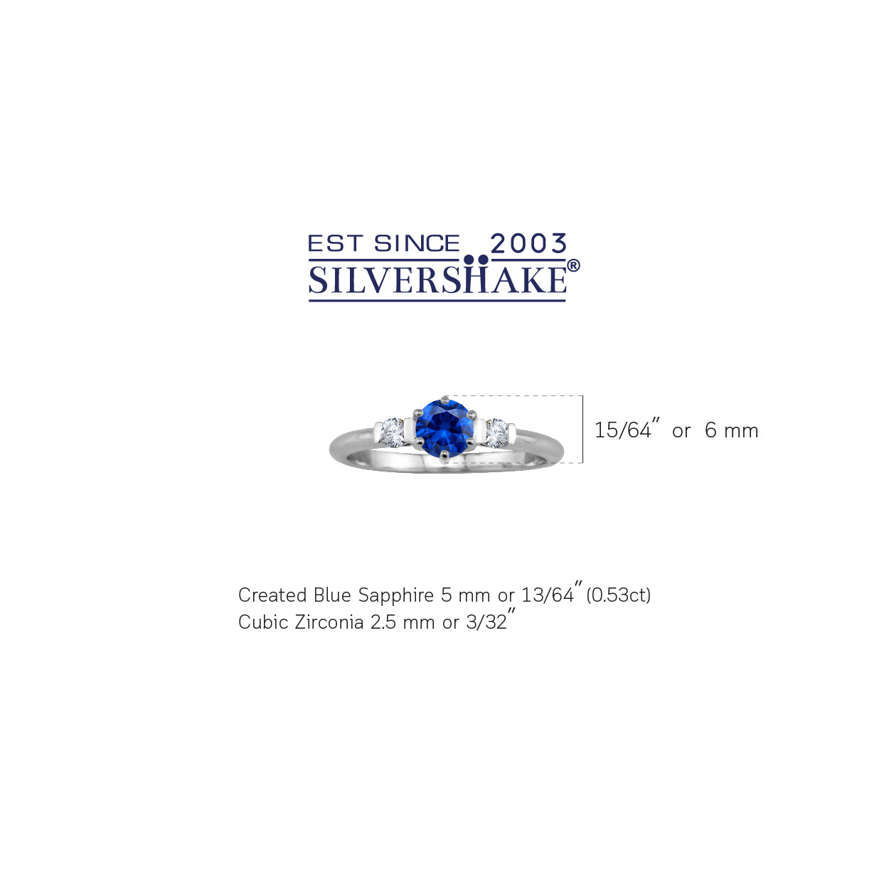 Petite Created Round Shape Blue Sapphire White Gold Plated 925 Sterling Silver Promise Ring September Gemstone Birthstone - Silvershake-store