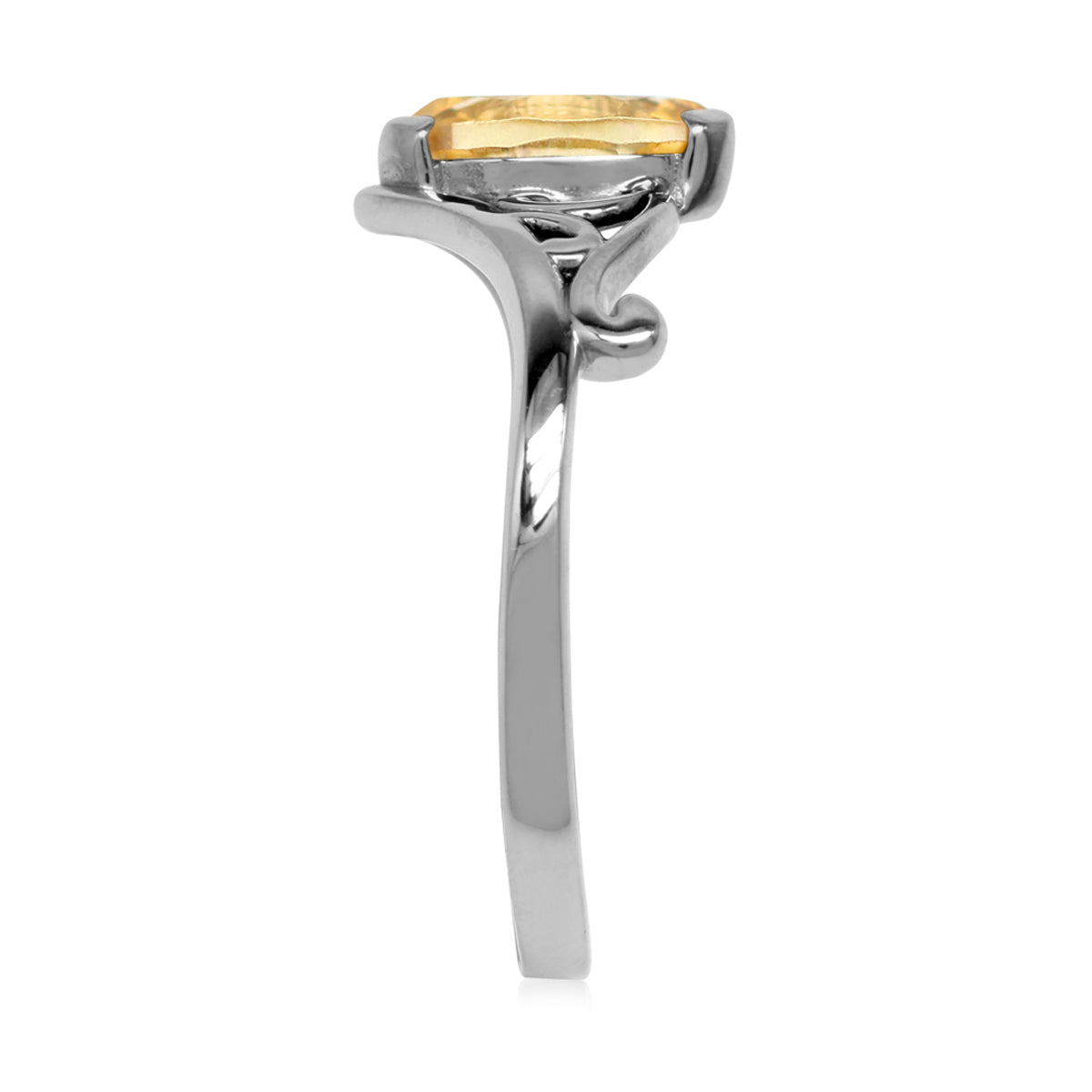 8X4mm Genuine Marquise Shape Yellow Citrine 925 Sterling Silver Filigree Victorian Style Ring November Gemstone Birthstone - Silvershake-store