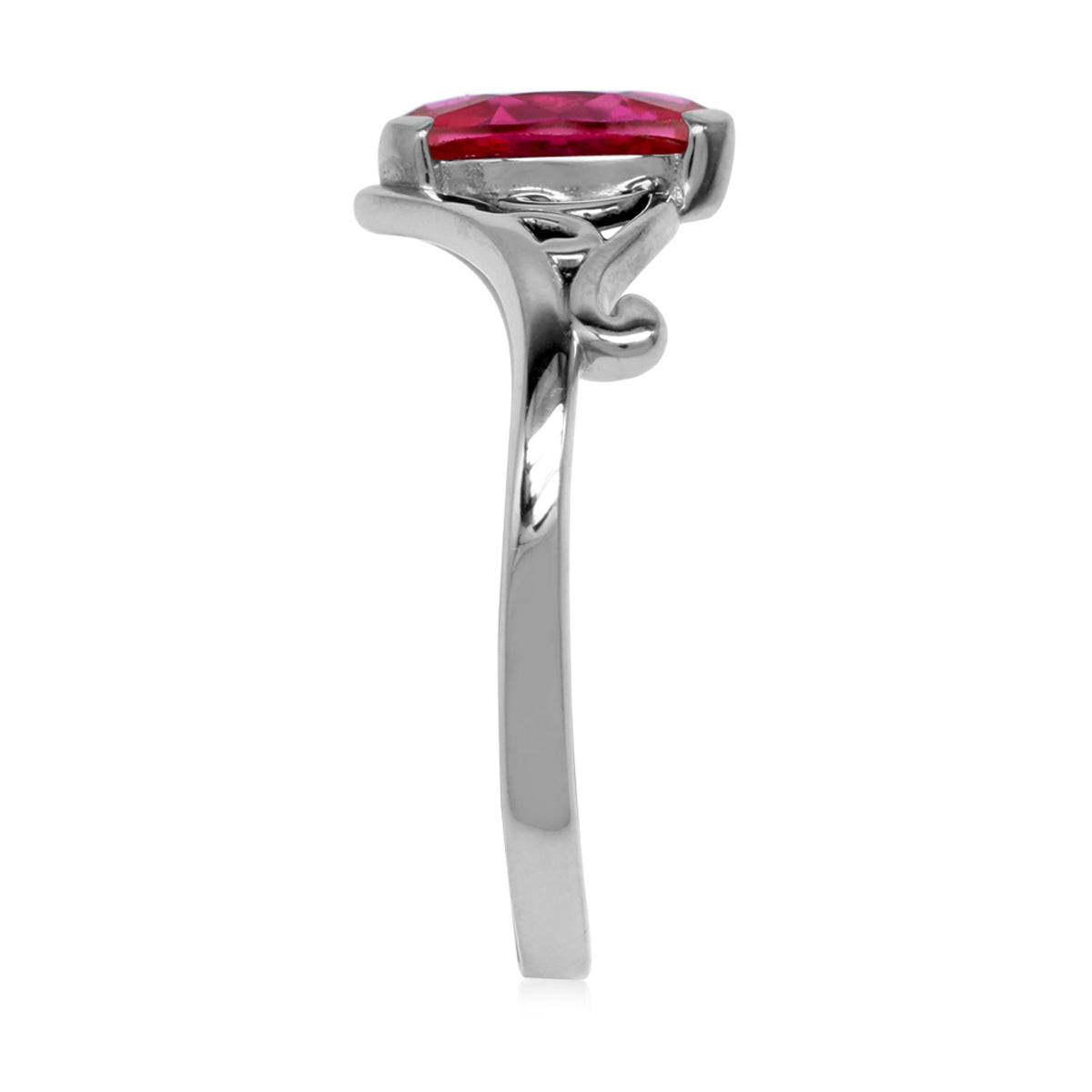 8X4mm Simulated Marquise Shape Red Ruby 925 Sterling Silver Filigree Victorian Style Ring July Gemstone Birthstone - Silvershake-store