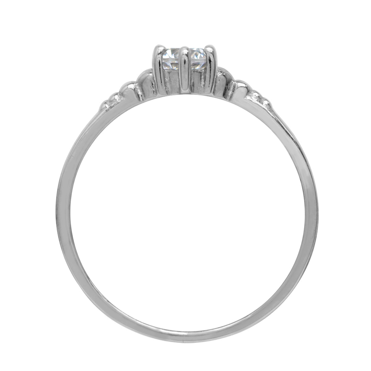 Petite Cubic Zirconia White Gold Plated 925 Sterling Silver Minimalist Stack Stackable Promise Ring Jewelry for Women - Silvershake-store