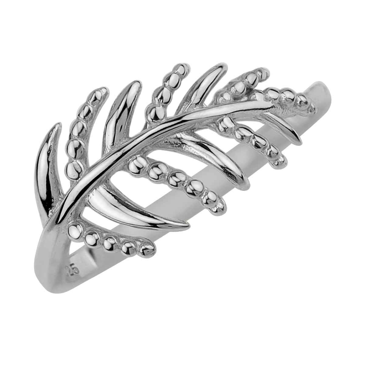 10MM White Gold Plated 925 Sterling Silver Leaf Casual Ring