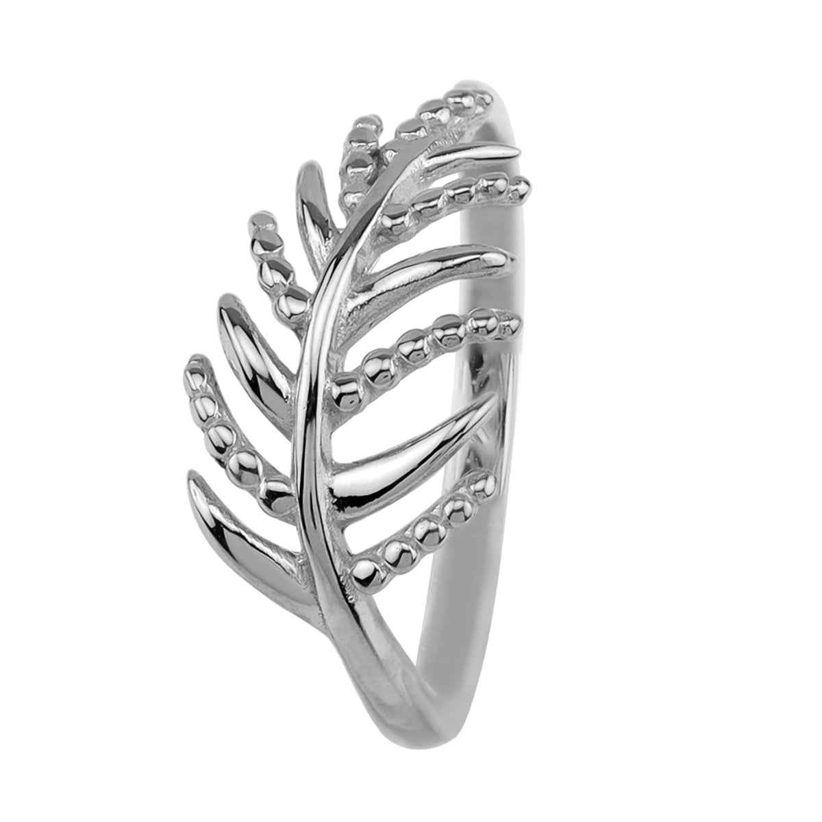 10MM White Gold Plated 925 Sterling Silver Leaf Casual Ring