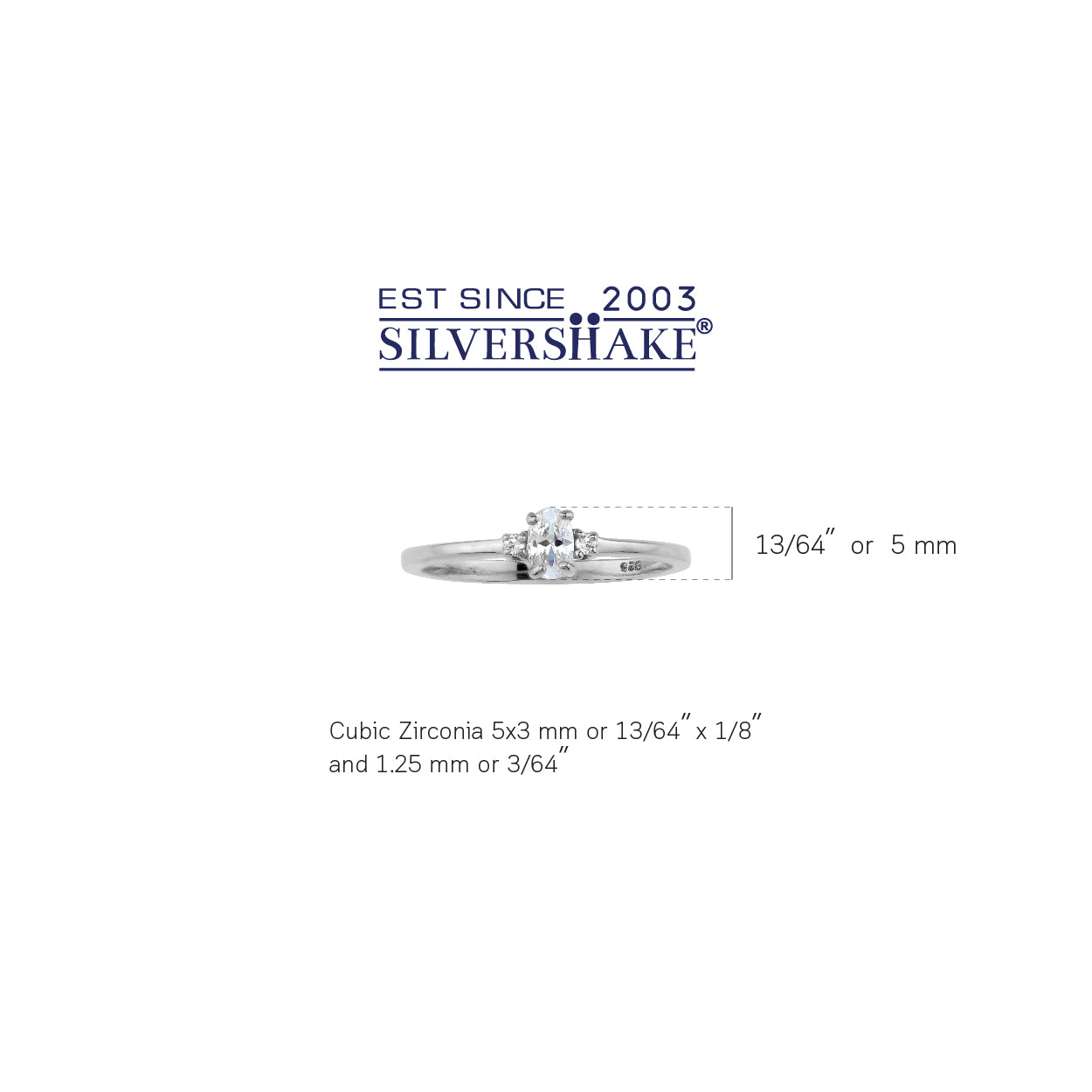 Ultra Petite Cubic Zirconia White Gold Plated 925 Sterling Silver Minimalist Stackable Promise Ring April Gemstone Birthstone Jewelry for Women - Silvershake-store