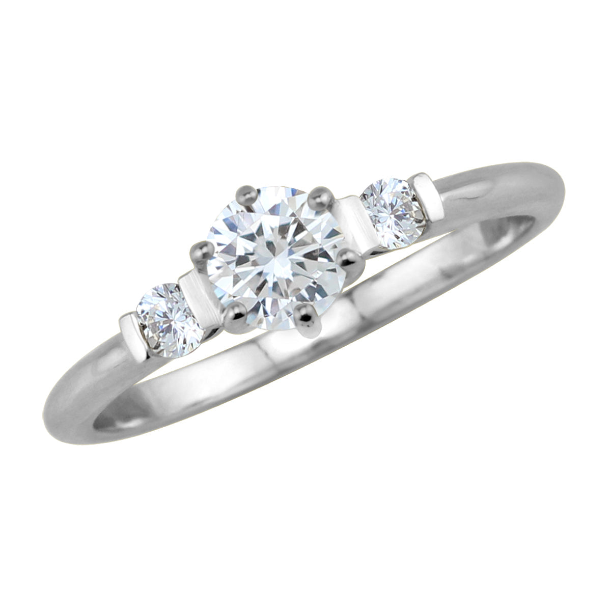 5MM Petite Round Shape Cubic Zirconia White Gold Plated 925 Sterling Silver Promise Ring April Gemstone Birthstone Jewelry for Women - Silvershake-store