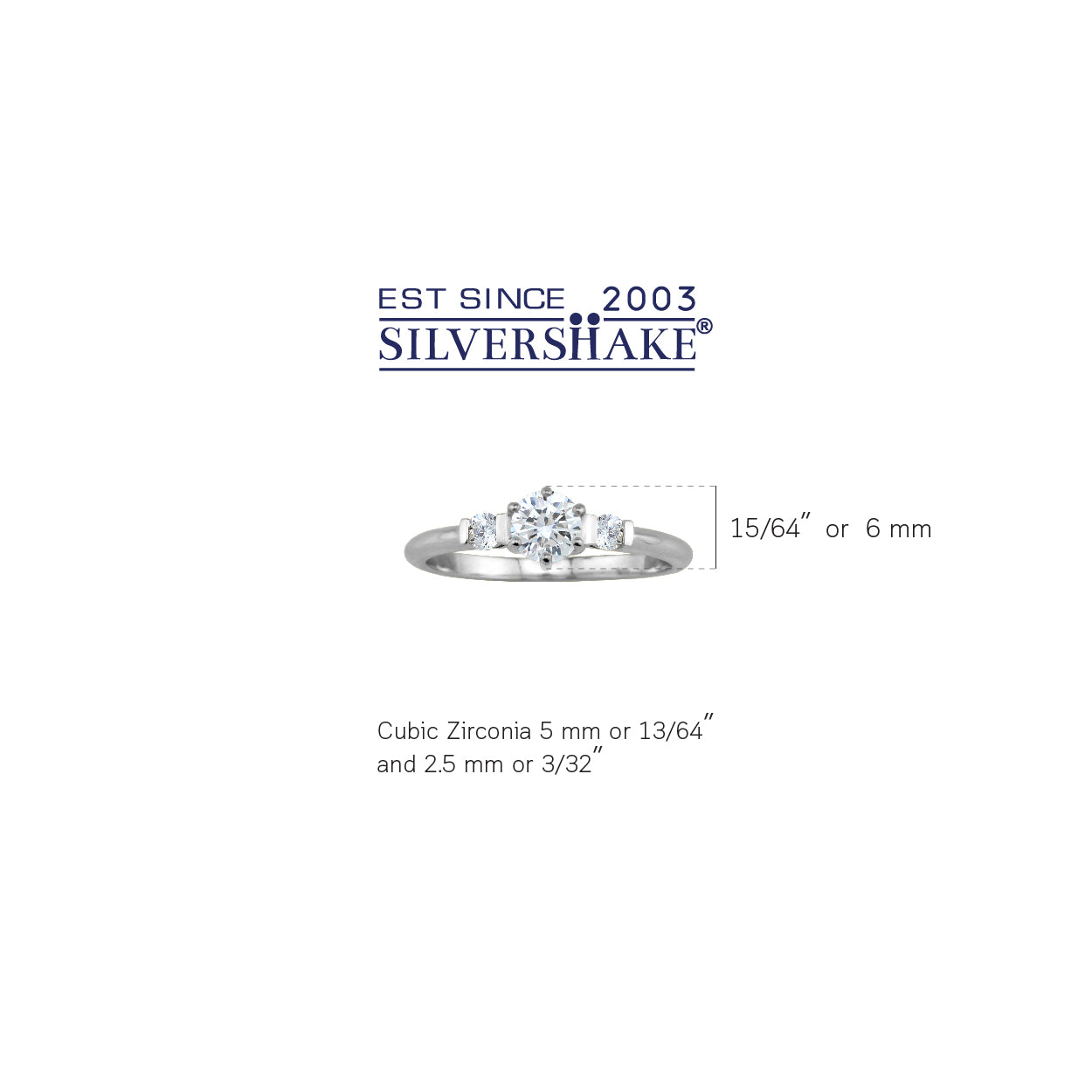 5MM Petite Round Shape Cubic Zirconia White Gold Plated 925 Sterling Silver Promise Ring April Gemstone Birthstone Jewelry for Women - Silvershake-store