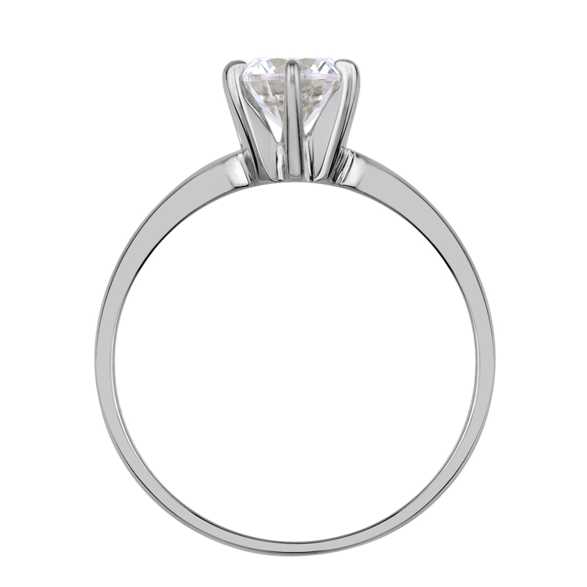 6MM Round Shape Cubic Zirconia White Gold Plated 925 Sterling Silver Wedding Engagement Solitaire Ring April Gemstone Birthstone Jewelry for Women - Silvershake-store