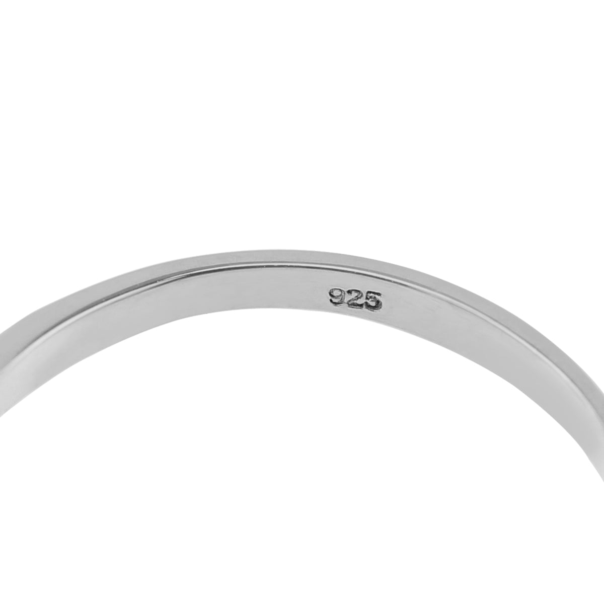 Created Blue Sapphire White Gold Plated 925 Sterling Silver V Shape Stack / Stackable Ring September Birthstone Gemstone - Silvershake-store