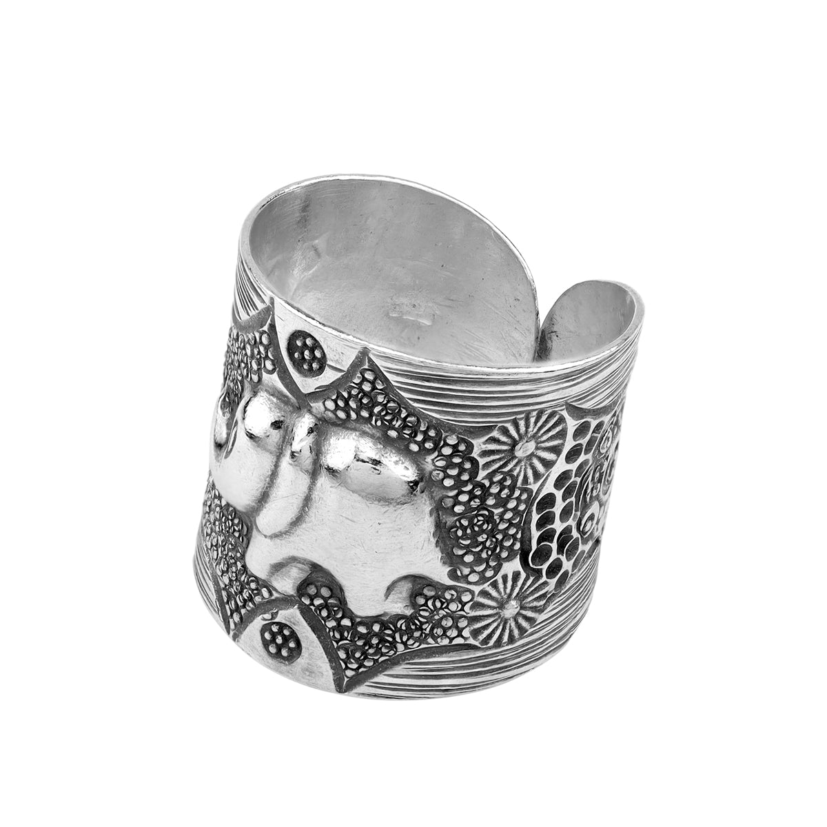 Handmade 925 Sterling Silver Elephant Animal Vintage Inspired Tribal Wrap Adjustable Ring Jewelry for Women - Silvershake-store