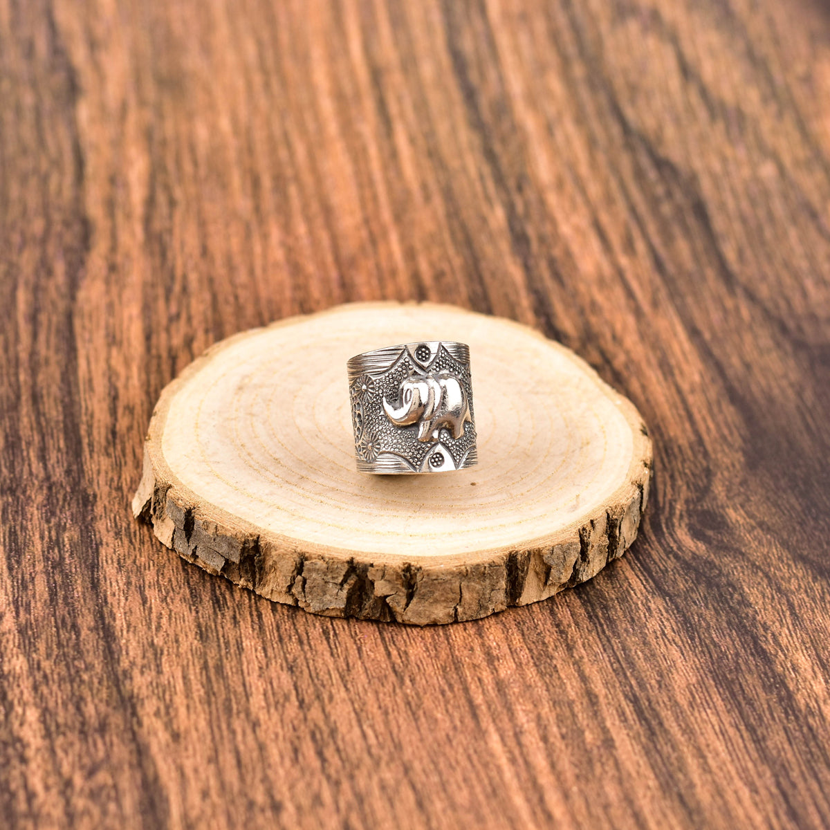 Handmade 925 Sterling Silver Elephant Animal Vintage Inspired Tribal Wrap Adjustable Ring Jewelry for Women - Silvershake-store