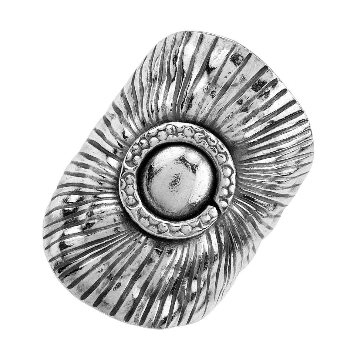 Handmade 925 Sterling Silver Sun / Evil Eye Vintage Inspired Tribal Wrap Adjustable Ring