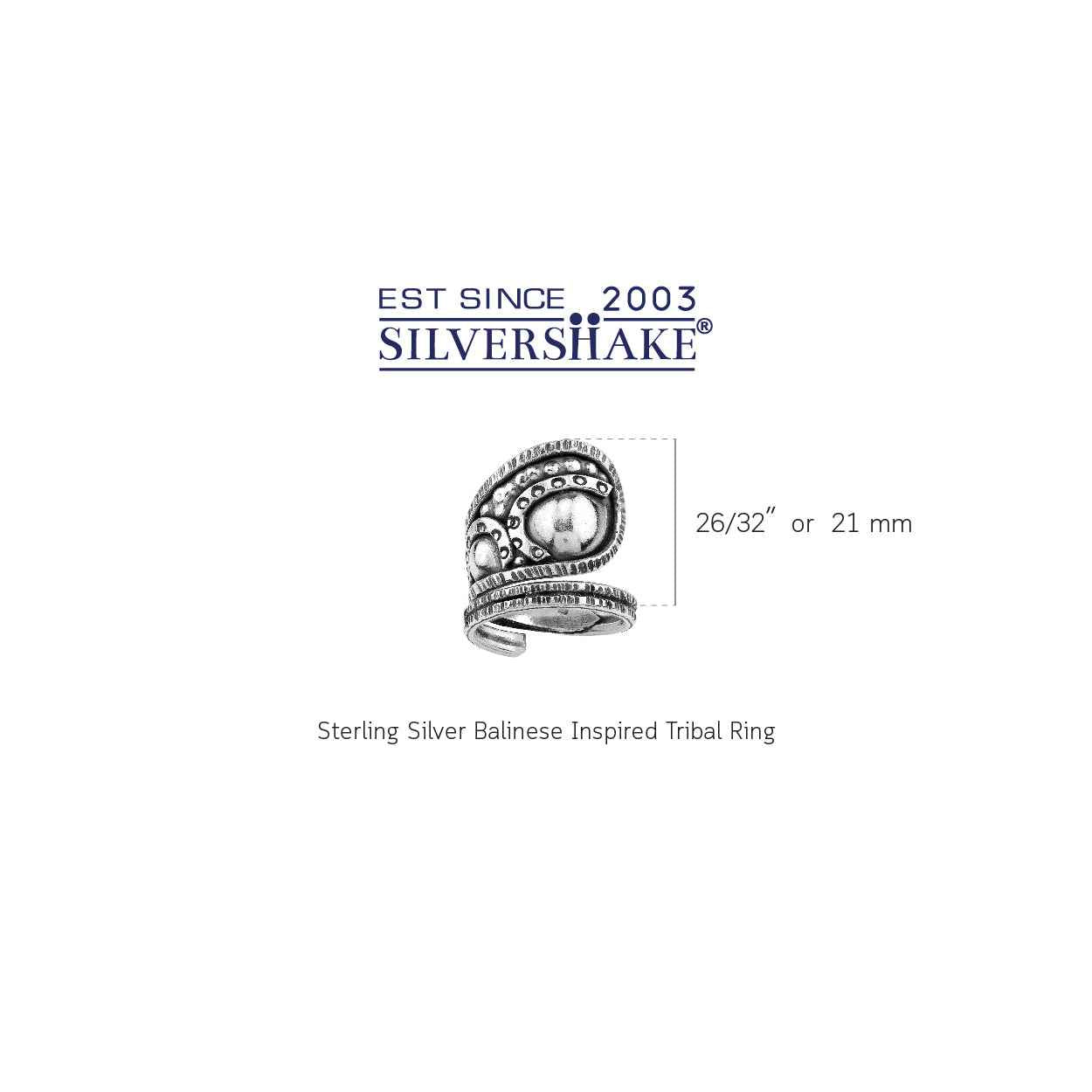 Handmade 925 Sterling Silver Bali / Balinese Vintage Inspired Tribal Ring