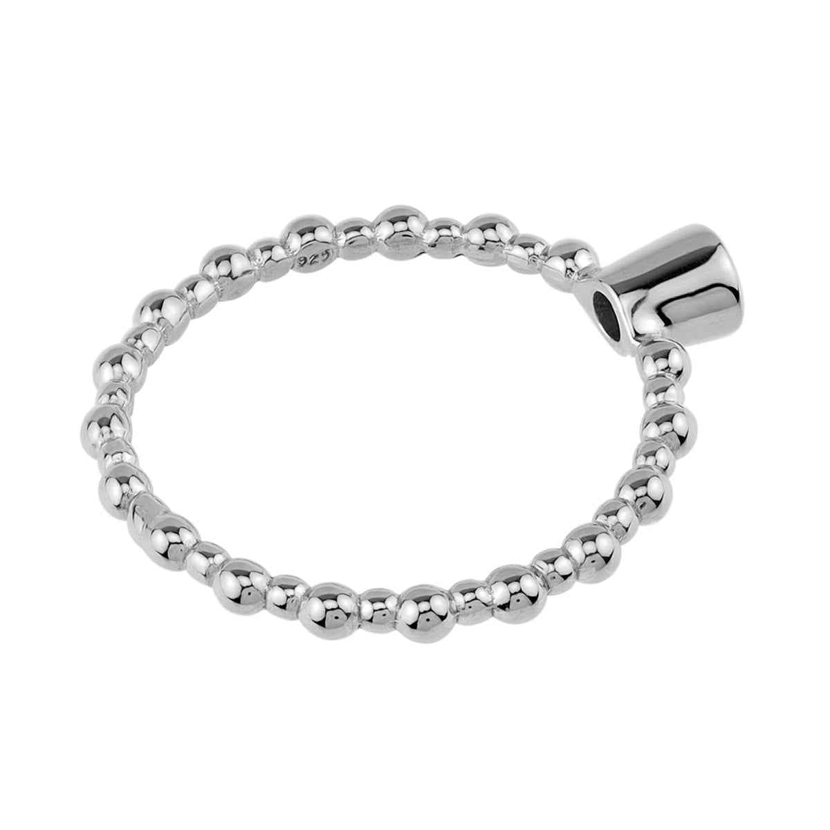 Extra Ultra Petite Cubic Zirconia White Gold Plated 925 Sterling Silver Bead Ball Stackable Solitaire Ring