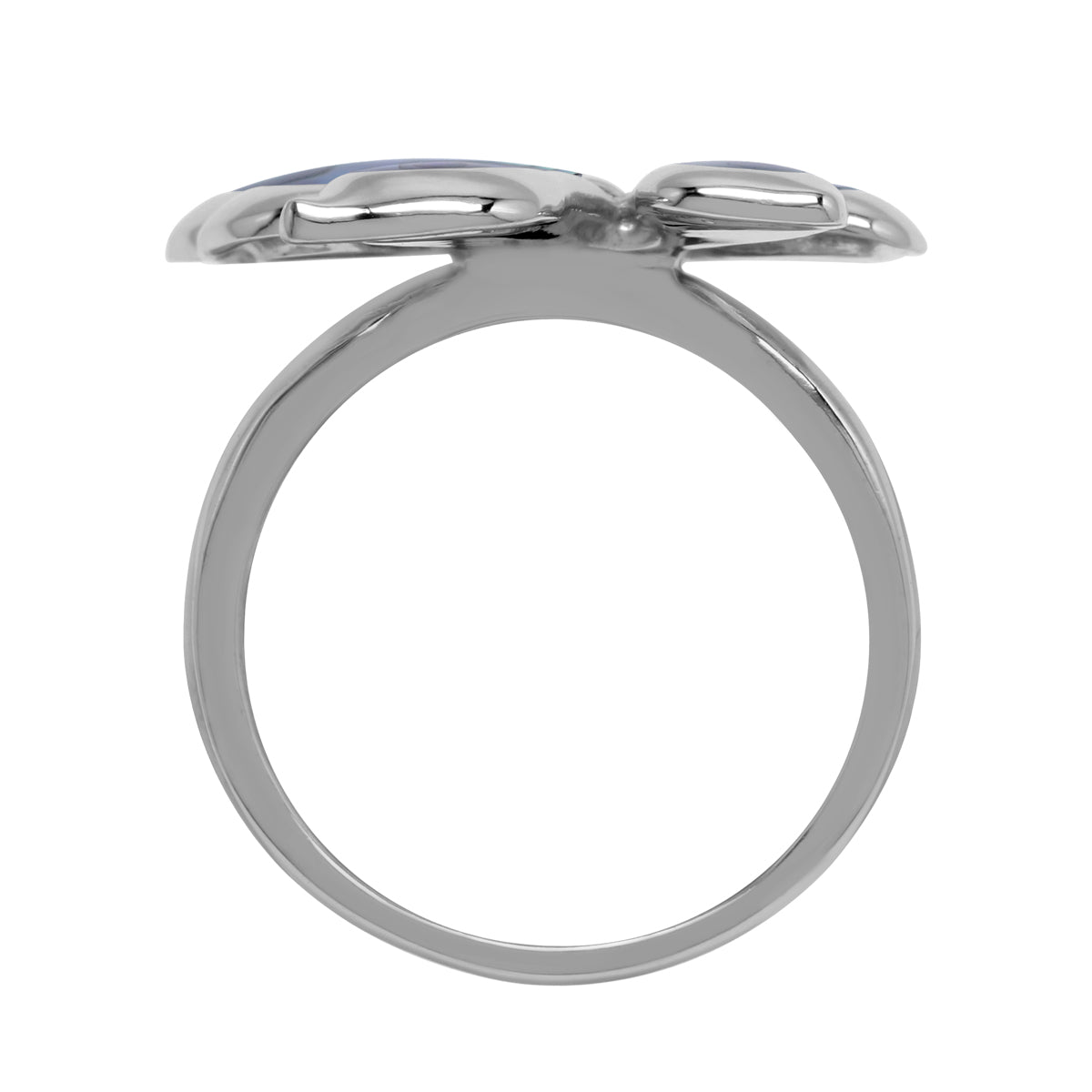 Abalone Paua Shell Inlay White Gold Plated 925 Sterling Silver Asymmetrical Butterfly Ring Jewelry for Women - Silvershake-store