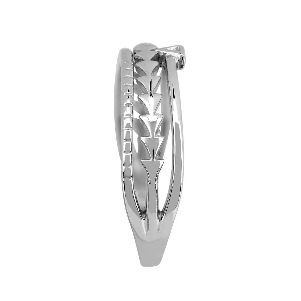 3-Line White Gold Plated 925 Sterling Silver Minimalist Tiny Triangle Shape Trendy Chic Casual Ring