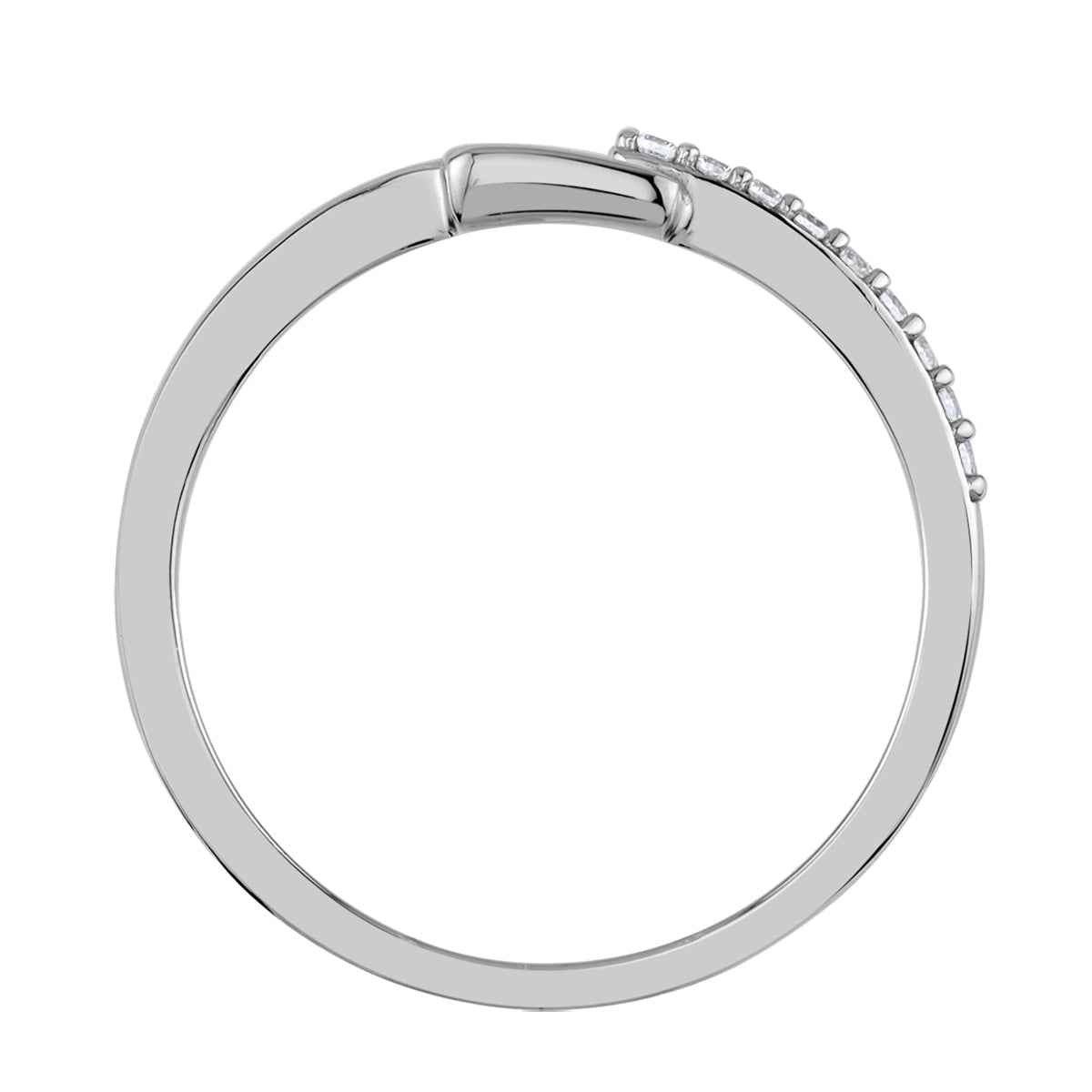 Cubic Zirconia White Gold Plated 925 Sterling Silver Minimalist Belt Buckle Square Geometric Stackable Ring