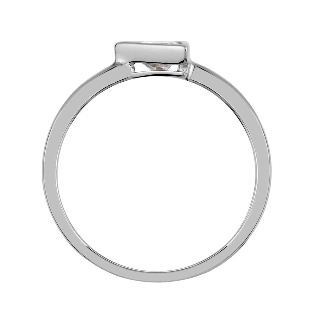 5MM Triangle Shape Cubic Zirconia White Gold Plated 925 Sterling Silver Trendy Geometric Solitaire Ring