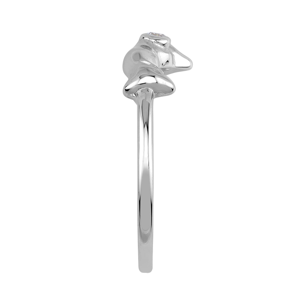 Cubic Zirconia White Gold Plated 925 Sterling Silver Minimalist Mountain / Nature / Camper / Climber Casual Ring