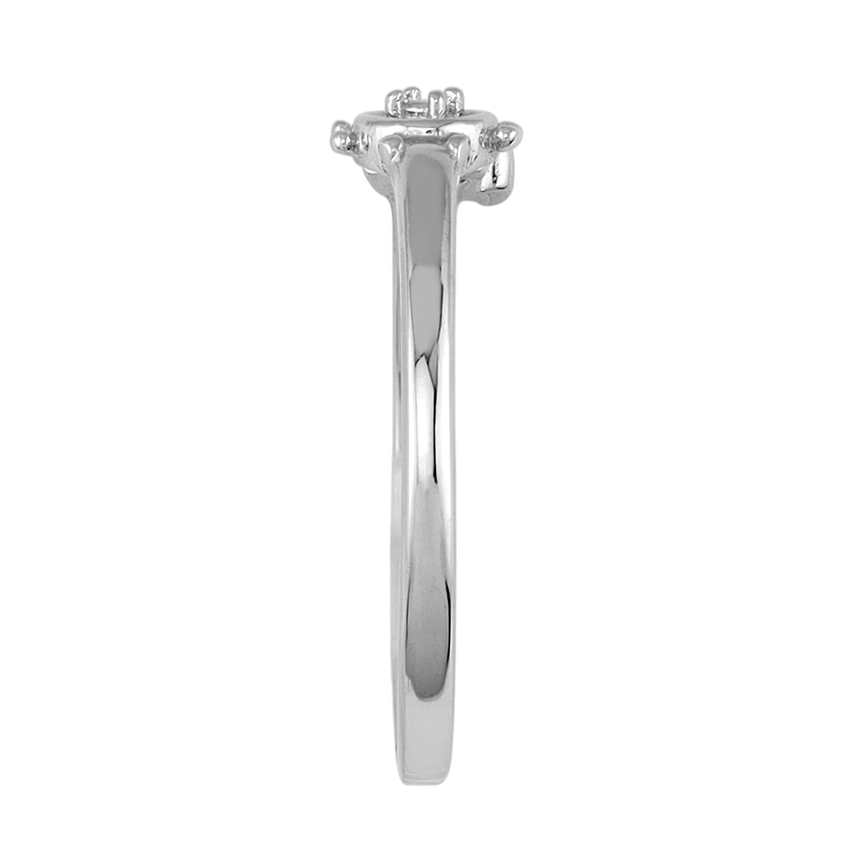 Petite White Gold Plated 925 Sterling Silver Minimalist Chic Marine Wheel and Anchor Casual Stackable Ring