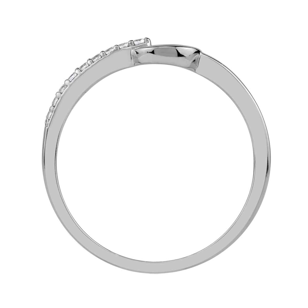 Cubic Zirconia White Gold Plated 925 Sterling Silver Minimalist Trendy Chic Round Circle Geometric Stackable Ring