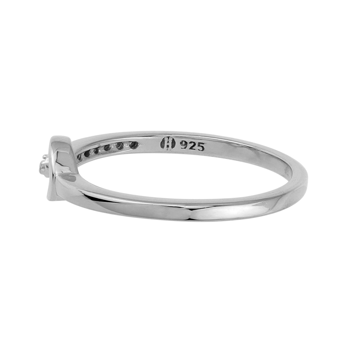 Cubic Zirconia White Gold Plated 925 Sterling Silver Minimalist Trendy Chic Round Circle Geometric Stackable Ring