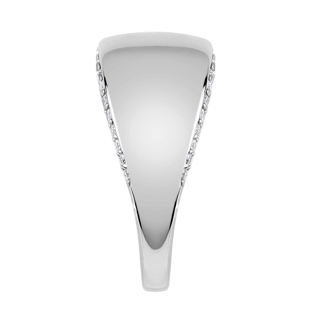 Round Shape Cubic Zirconia White Gold Plated 925 Sterling Silver Journey Fashion Dome Ring