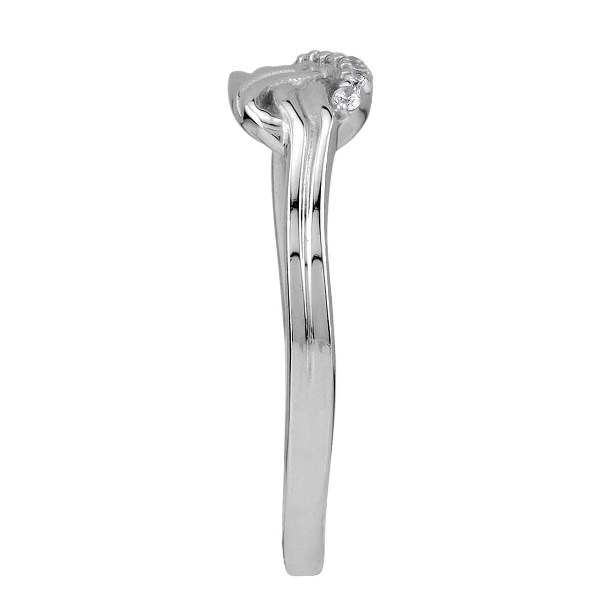 Cubic Zirconia White Gold Plated 925 Sterling Silver Trendy Chic Infinity Love Knot Casual Ring silvershake