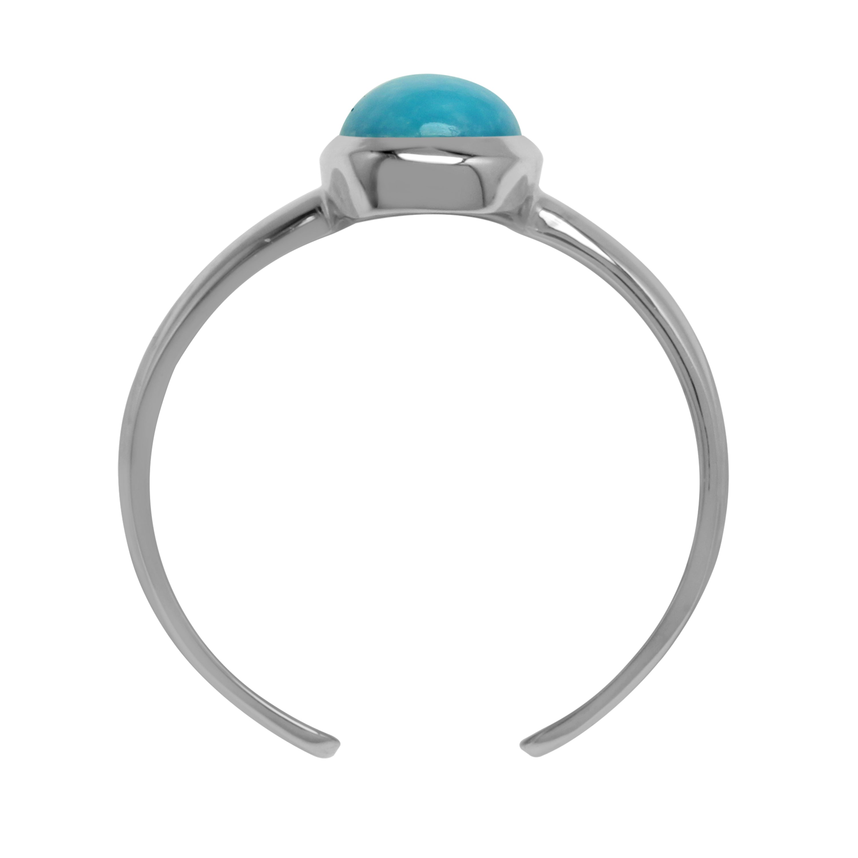 American Turquoise Oval 7x5 mm 925 Sterling Silver Toe Ring - Silvershake-store