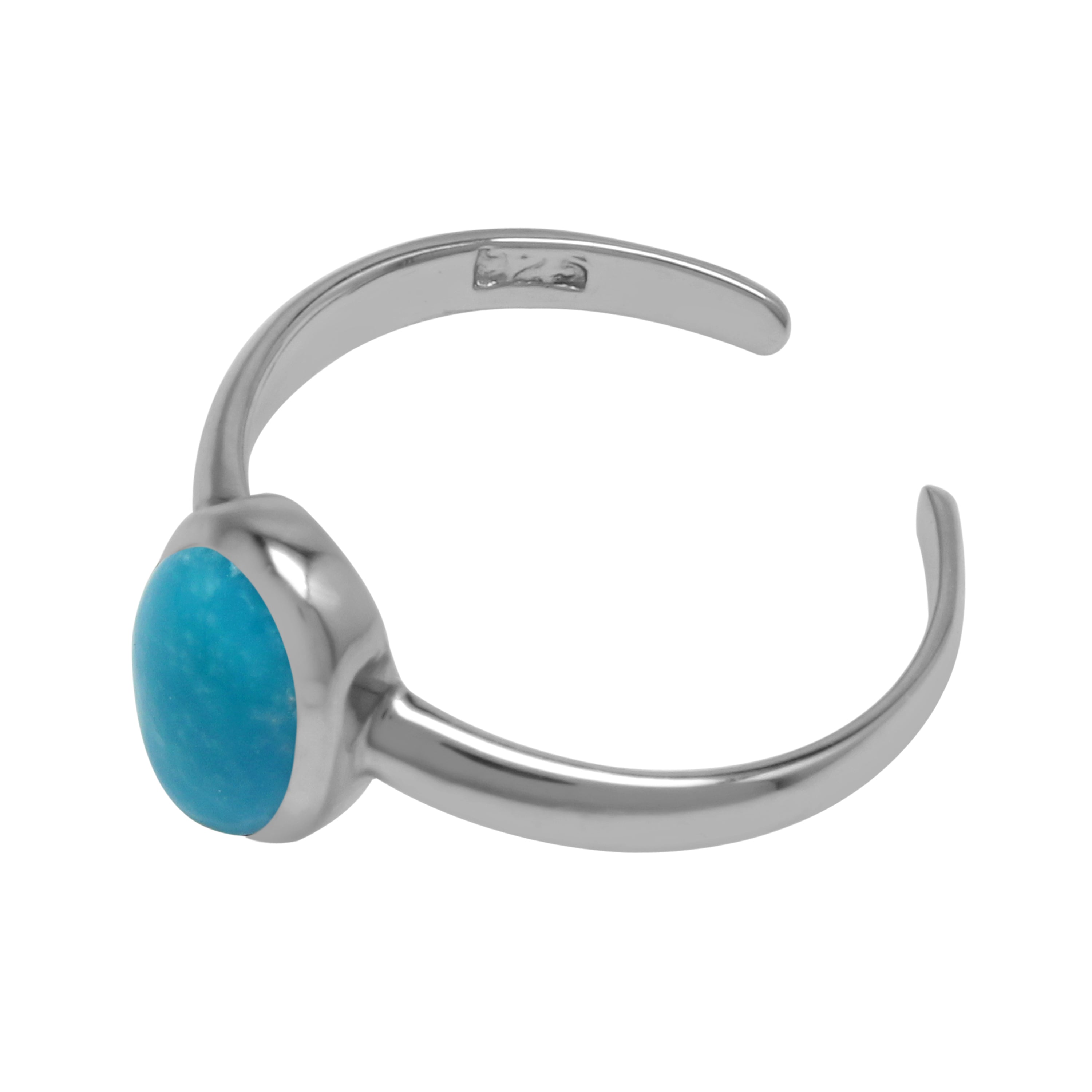 American Turquoise Oval 7x5 mm 925 Sterling Silver Toe Ring - Silvershake-store