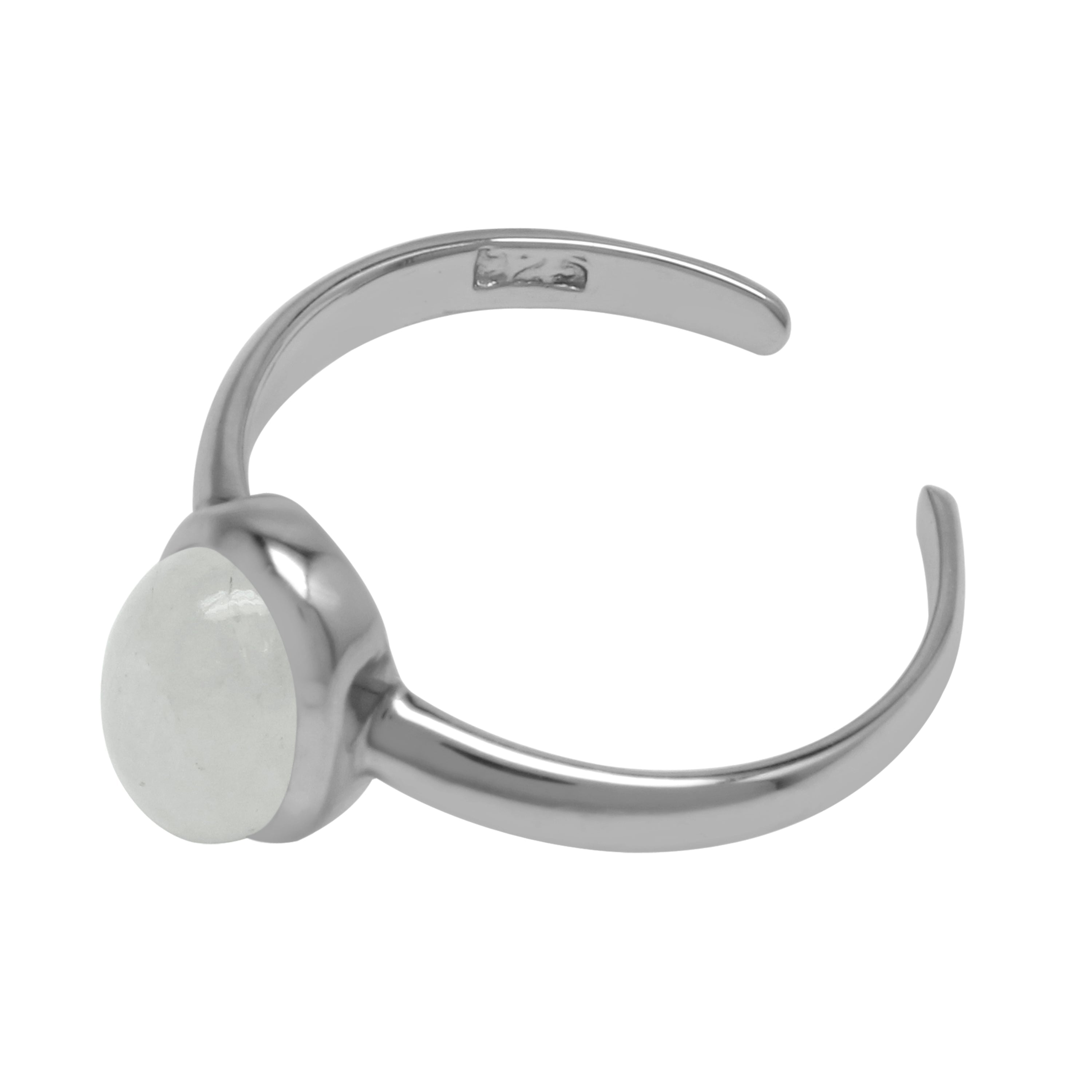 Natural Rainbow Moonstone Oval 7x5 mm 925 Sterling Silver Toe Ring - Silvershake-store
