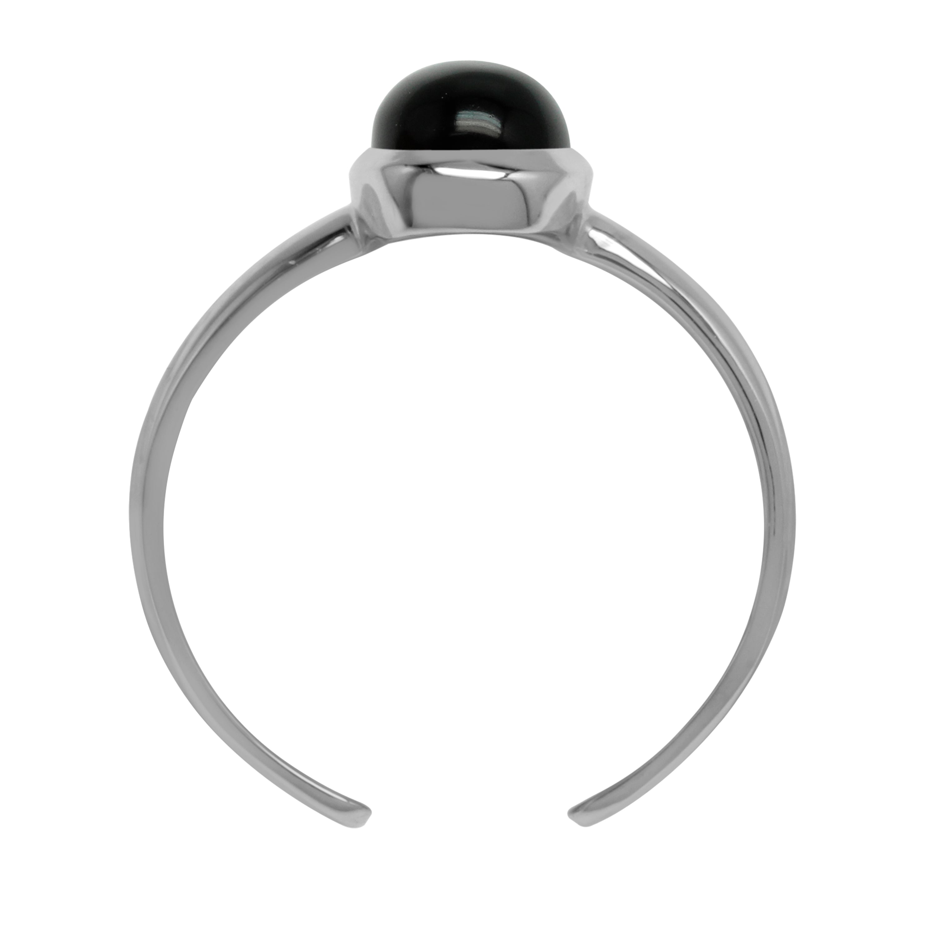 Natural Black Onyx Oval 7x5 mm 925 Sterling Silver Toe Ring - Silvershake-store