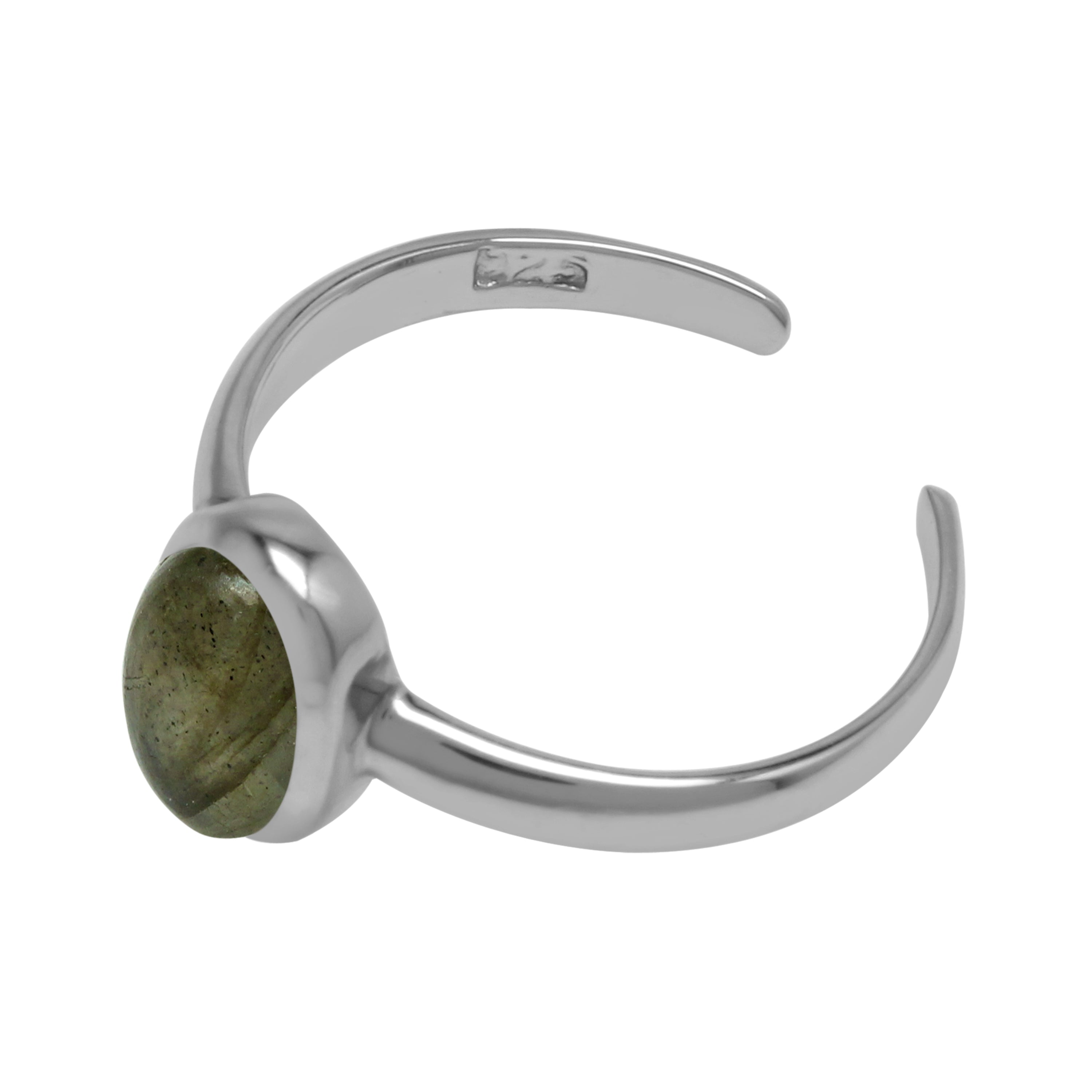Natural Labradorite Oval 7x5 mm 925 Sterling Silver Toe Ring - Silvershake-store